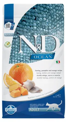 Zdjęcie produktu dla Farmina Pet Food HERRING, PUMPKIN & ORANGE ADULT, Dorosły, Śledź, 1,5 kg