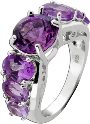 Produktbild von Amethyst Ring Silber 925 lila Edelsteine 20