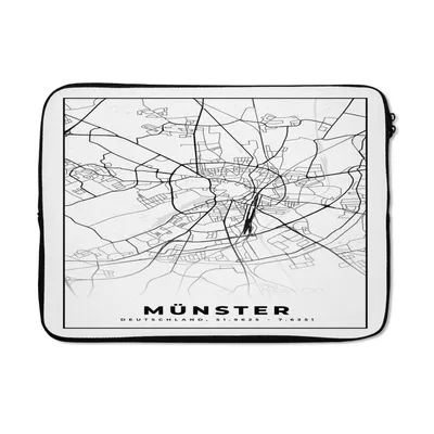 Produktbild von MuchoWow® Laptop Hülle 13 Zoll Münster - Stadtplan - Karte Laptoptasche - Laptophülle - Sleeve - Rundumschutz