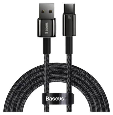 Produktbild von Baseus CAWJ000001, 1 m, USB C, USB C, USB 2.0, 0,48 Gbit/s, Schwarz