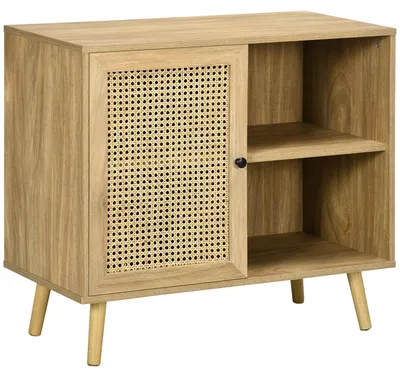 Produktbild von Aufbewahrungsschrank mit 1 Tür, Rattanoptik – Maße: 80 x 39 x 70 cm (L x B x H)