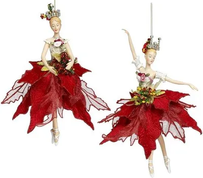 Produktbild von Goodwill Weihnachtsanhänger Ballerina von Mark Roberts, Rot-Gold, H 23 cm. BITTE BEACHTEN: Preis pro Stück