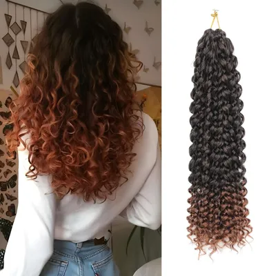 Obrázok produktu pre Solidchoice – 8 balení kučeravých syntetických vlasov na háčkovanie, dĺžka 18 palcov, pre ženy