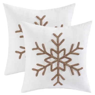 Weihnachtskissenbezug Schneeflocken 45x45 cm 2er-Set