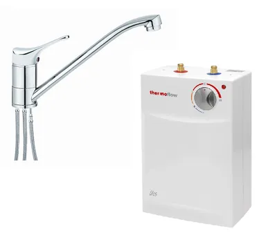 Produktbild von Boiler Warmwasserspeicher 5 L Untertisch steckerfertig + Armatur 2 kW Thermoflow