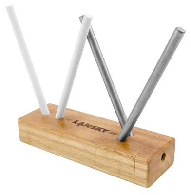 Produktbild von Messerschärfer Lansky TB-2D2C diamant-keramisch mit Holzsockel 15 cm