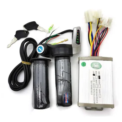 Produktbild von DC 48V 1000W elektrický skútr kartáčový motor plynová rukojeť s rukojetí + ovladač plynové rukojeti pro elektrické kolo a skútr Set