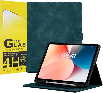 Produktbild von LBH Tablet Schutzhülle + 2x 4H Displayfolie für Apple iPad Pro 6. Gen 12.9 Zoll Cover Case Schutz Tablet Farbe: Petrol