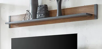 Produktbild von Wandboard "Auburn" Eiche grau Wandregal 156 cm Bücherregal