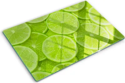 Obrázok produktu pre Sklenená ochranná doska – Kryt varnej dosky – Kryt na indukčnú dosku – 80x52 cm  – Rýchle čistenie – Tvrdené sklo – Limetky