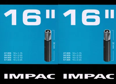 Produktbild von 2x Impac 16 Zoll AV Schlauch Auto Schrader Ventil 47 - 57 305