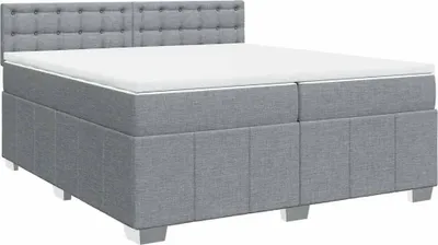 Produktbild von vidaXL Boxspringbett mit Matratze Hellgrau 200x200 cm Stoff