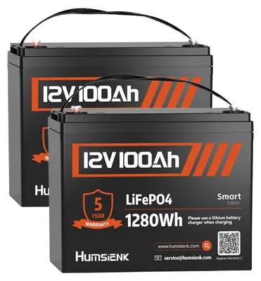 Image de Batterie LiFePO4 12V 100Ah - Batterie lithium-ion - Batterie de stockage d'énergie - Batterie pour camping - Batterie pour bateau