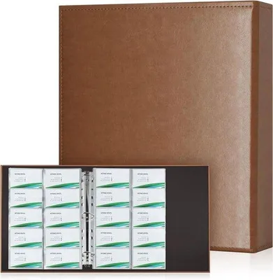 Obrázek produktu pro Organizér na vizitky | Kapacita 600 karet – systém A4 se 3 kroužky – pro vizitky a kreditní karty