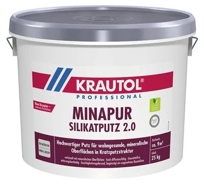Produktbild von KRAUTOL Minapur Silikatputz K 2.0 weiß, auch Tönbasis, 25 kg