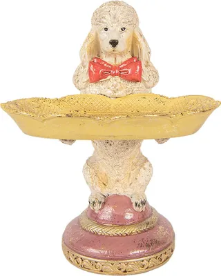 Produktbild von Clayre & Eef Dekorationsfigur Hund 15x16x21 cm Beige Kunststoff