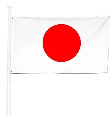 Japan-Flagge 150x90 cm, Polyester, UV-beständig, wasserdicht, mit 2 Ösen