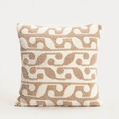 Produktbild von HOMLA VIKAS Kissenbezug aus beigem Strickstoff mit Schlingenbindung 45x45 cm