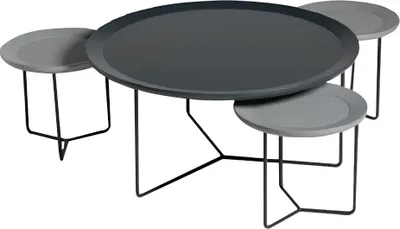 Immagine prodotto di Gruppo di tavolini tavolino da caffè tavolino da divano tavolino da salotto tavolino nero