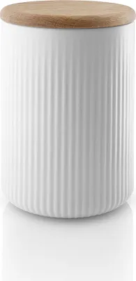 Produktbild von Eva Solo Legio Nova Aufbewahrungsdosen, Dose, Küche, Kochen, Porzellan/Eichenholz/Silikon, Weiß, 1 L, 887311