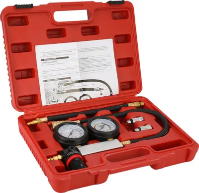 Obrázek produktu pro Auto Cylinder Leak Tester Sada detektoru úniku benzínového motoru Sada měřicích přístrojů Dvojitý měřicí systém s pouzdrem