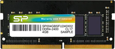 Produktbild von Silicon Power SP004GBSFU240X02, 4 GB, 1 x 4 GB, DDR4, 2400 MHz, 260-pin SO-DIMM