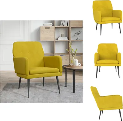 Obrázok produktu pre vidaXL Kreslo žlté 62x79x79 cm zamat - Kreslo