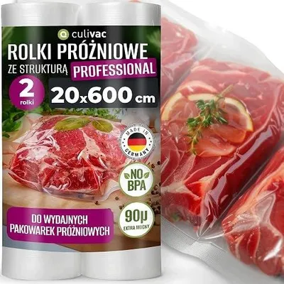 Zdjęcie produktu dla Folie próżniowe do pakowania 28X600 cm zestaw 2 rolki kuchenne