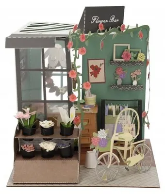 Produktbild von DIY Miniaturhaus Blumenladen Bastel-Set 3D-Puzzle