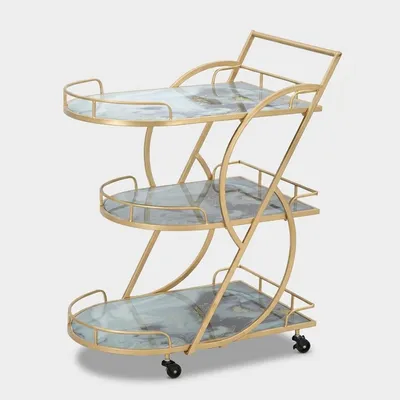 Produktbild von Servierwagen mit Glasablagen Marble Glass