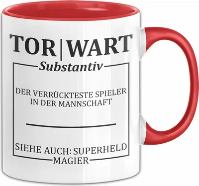 Produktbild von Lustige Torwart Tasse Geschenk Torwartin Geschenk (Rot)