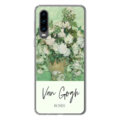 Produktbild von MuchoWow® Handyhülle Schutzhülle Hülle für Huawei P30 Malerei - Blumen - Van Gogh Silikon Softcase Handy Hülle - Kartenbesitzer