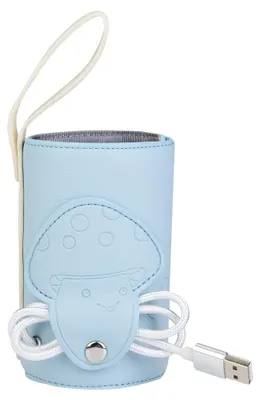 Obrázek produktu pro USB ohřívač kojeneckých lahví – přenosný, na cestování, s izolací a termostatem, modrý