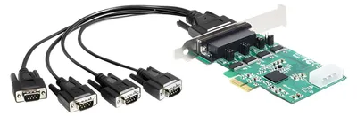 Produktbild von Delock PCI Express Karte zu 4 x Seriell RS-232 High Speed 921K mit Spannungsversorgung