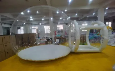 Obrázek produktu pro Nafukovací bublinový stan - kupolový stan 4 m - průhledná PVC konstrukce - ideální pro outdoorové zážitky a glamping - vhodné pro oslavy a party - s ventilátorem - průhledný