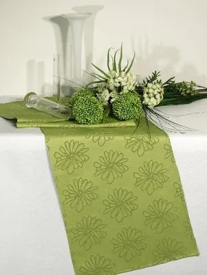 Produktbild von Tischläufer 40x140 grün Blütenmeer Fleckschutz