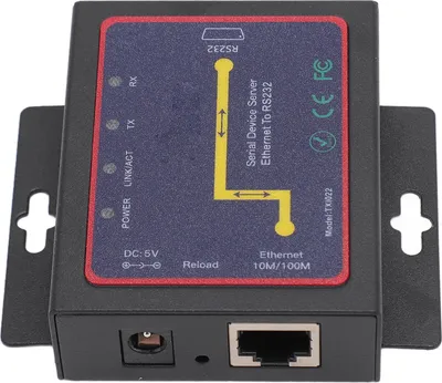 Zdjęcie produktu dla TXI022 Adapter sieciowy RJ45 na RS232 dwukierunkowy adapter sieciowy TCP IP dla systemu Windows do zastosowań przemysłowych z wtyczką EU 100-240 V