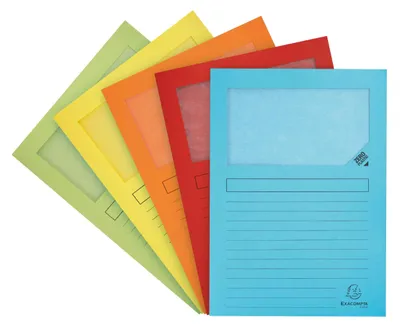 Produktbild von Exacompta 8x Pack 50 dehnbaren Fenstermappen, A4, sortiert, 50550E