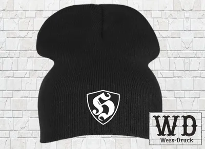 Produktbild von Wessdruck Hooligan Mütze Schwarz Weiß