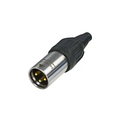 Produktbild von 3-poliger Kabelstecker mit vernickeltem Gehäuse und Silberkontakten