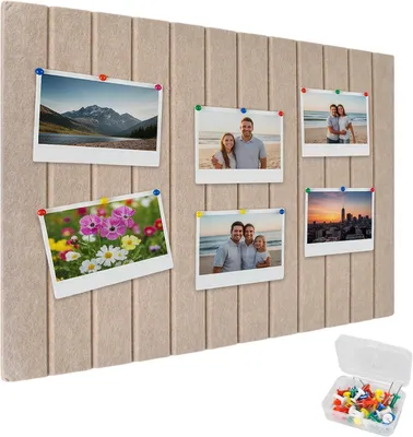 Zdjęcie produktu dla Tablica filcowa 60 x 40 cm, ciemno beżowa, samoprzylepna, do zdjęć i notatek