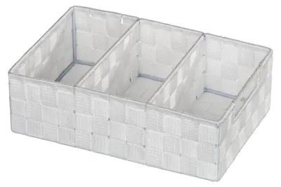 Obrázok produktu pre WENKO Organizér Adria Biely úložný box Kontajner Kôš Priehradky Kúpeľňová skrinka WC