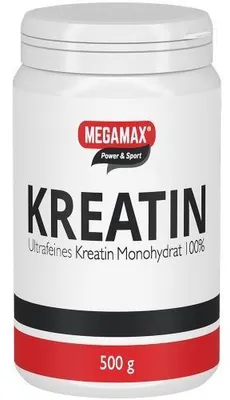 Obrázok produktu pre MEGAMAX Power & Sport 100 % čistý kreatín monohydrát v prášku, 500 g prášku