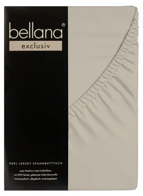 Produktbild von Bellana exclusiv - Edel-Jersey Spannbetttuch 90-100 x 200 cm kiesel 150g/m², 100% gekämmte Baumwolle,