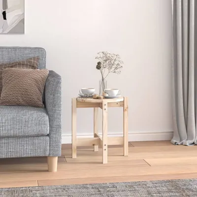 Produktbild von "2026 Promotion" Couchtisch Wohnzimmer - Kaffeetisch - Ø 42,5x45 cm Massivholz Kiefer - Sofatisch CC28871