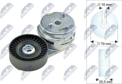 Produktbild von NTY Umlenkrolle Keilriemen RRK-CH-001 für CHRYSLER VOYAGER IV (RG, RS) 25,5mm Metall 10mm 70mm