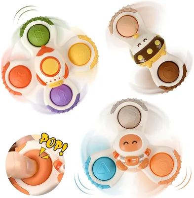 Produktbild von BIAOQINBO Saugnapf Spielzeug Baby Sensorik Spielzeug Drehspielzeug Badespielzeug für Baby, ab 1 Jahr