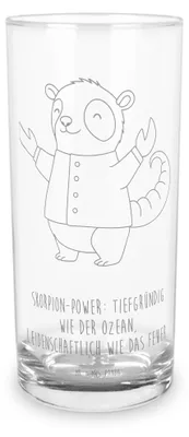 Produktbild von Mr. & Mrs. Panda Cocktailglas Skorpion Astrologie 200 ml - Transparent - Geschenk, Tierkreiszeichen, Sternzeichen, Geburtstagsgeschenk, Trinkglas, Glas, Wasserglas