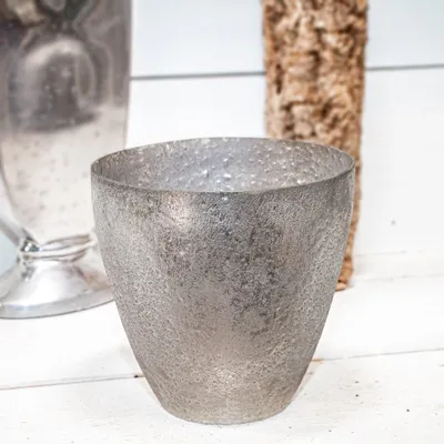 Produktbild von Blumenvase, Glas, Chabby Chic | Glas, Grau | H 19,0 x B 20,0 cm