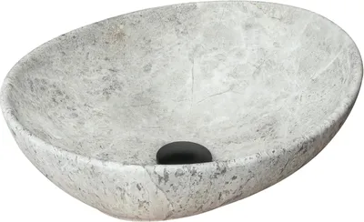 Produktbild von VBChome Waschbecken Stone 41 x 35 x 15 cm Kleine Keramik Oval Aufsatzwaschbecken Gäste WC